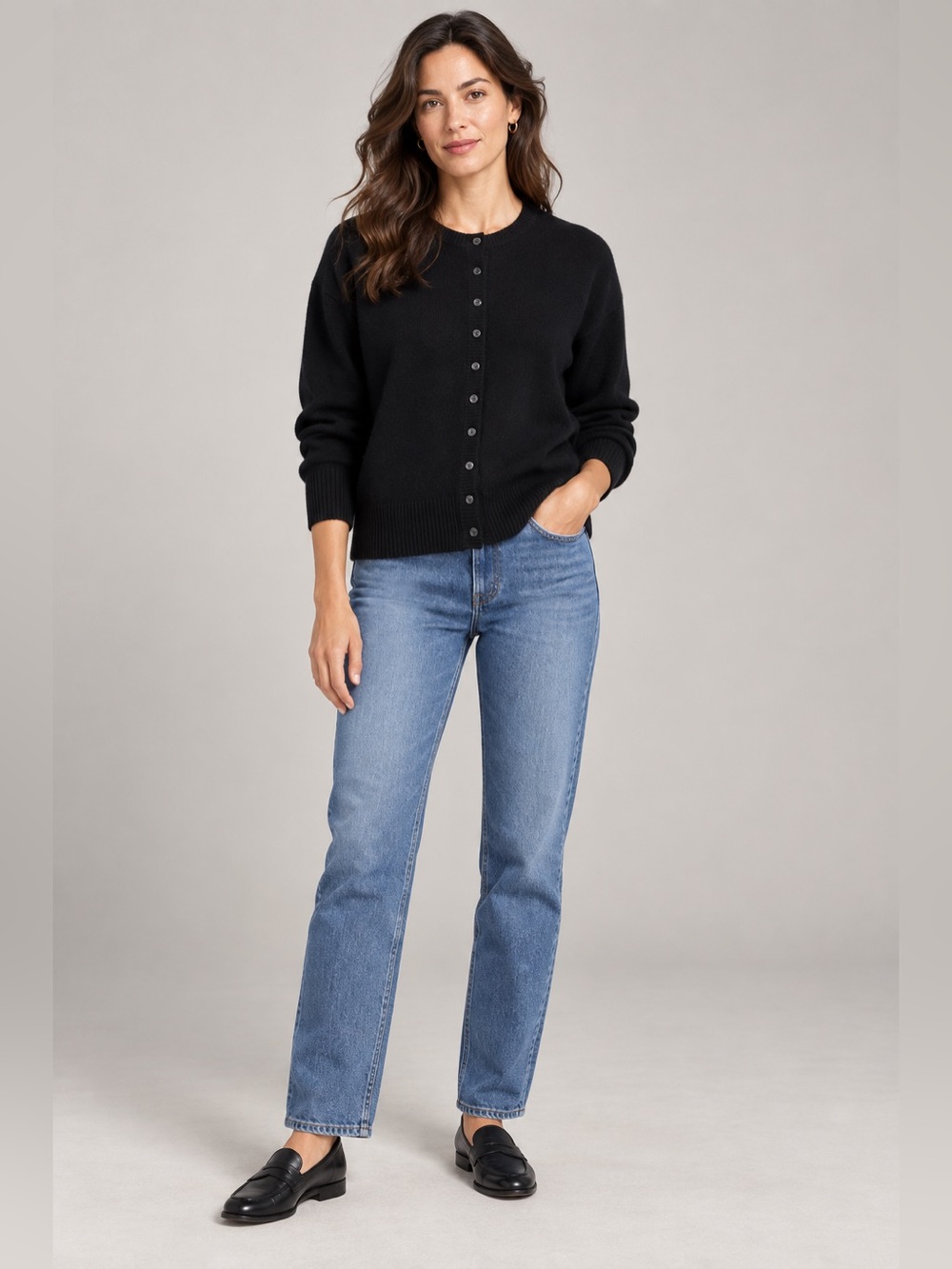 NWT J.Crew Perfect 100% Cashmere Cardigan Sweater XL Black